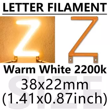 LED нить с буквами DT&ZM теплый белый 3В