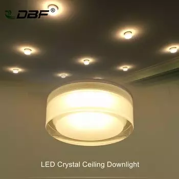 LED потолочный светильник DBF кристалл теплый белый/белый 1-7 Вт