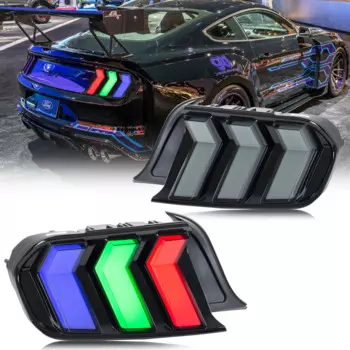 Светодиодные задние фонари RGB для Ford Mustang S550 2015-2023, динамическая анимация, последовательные задние фонари указателя поворота