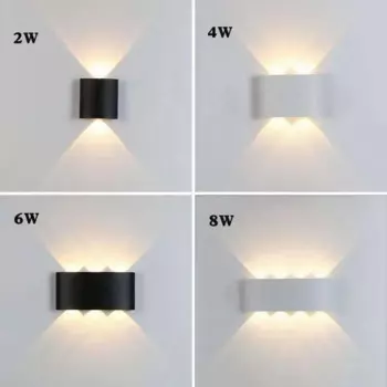 Светодиодный настенный светильник CYLRDXK 2-12Вт алюминиевый IP65 белый/черный