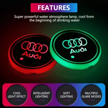 Светодиодные светильники для чашек с водой, противоскользящие подставки для автоматической атмосферы, лампа для Audi A1 A3 A4 A5 A6 B5 B6 B7 B8 C5 C6 C7 A7 A8 Q3 Q5 Q7 TT 8V RS