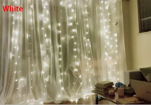 LED занавес гирлянда WRMIHU теплый белый/белый свет/многоцветный/синий 220В