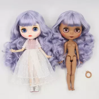 Ледяная кукла DBS Blyth 1/6 bjd Синяя микс фиолетовая насадка для волос матовое лицо 30 см телесная кукла игрушка Аниме подарок для девочек