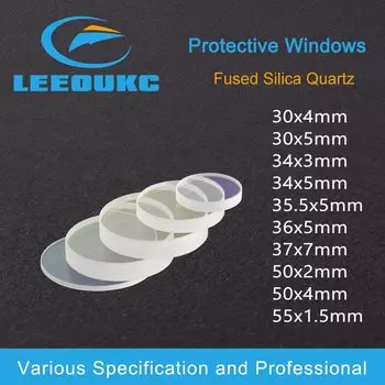 LEEOUKC лазерное защитное стекло, зеркало диаметром 30-55, кварцевый плавленый кремний для волоконного лазера, 1064 нм, ProCutter Raytools WSX 30x5 37x7