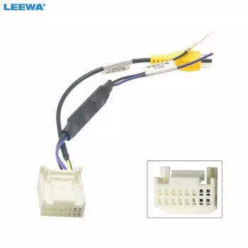 LEEWA 16-контактная автомобильная камера заднего вида, адаптер видеовхода, проводка, кабель для Toyota, оригинальный головной блок, модернизация камеры заднего вида
