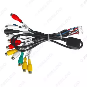 LEEWA 20-контактный расширенный кабель интерфейса с RCA AUX-IN/OUT аудио/видео разъем MIC и слотом для SIM-карты для Android головное устройство стерео