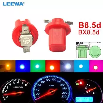 LEEWA 5 шт. автомобиль 12 В B8.5d/BX8.5d/BAX10d 1SMD 5050 калибр приборной панели светодиодный светильник внутренний светильник белый/синий/зеленый/розовый/ледяной синий # CA4237