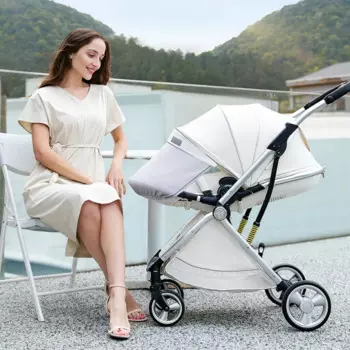 Легкая Складная Дорожная коляска с защитой позвоночника, детские коляски с высоким обзором и функцией Прижима