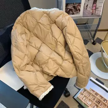 Легкая теплая парка в Корейском стиле, пуховые куртки с хлопковой подкладкой, женские осенне-зимние парки, женское модное белое пальто с жемчугом