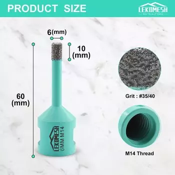 ЛЕКОМЕШ алмазные сверла 3 шт. 6/8/10 мм M14 для плитки