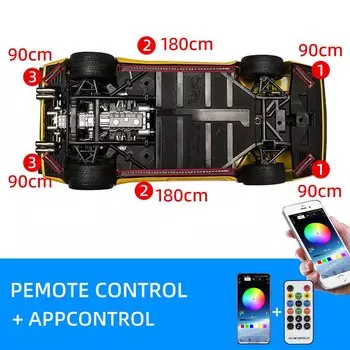 Лента для освесветильник днища автомобиля, подсветсветильник, Гибкая Rgb-подсветка, дистанционное управление через приложение, светодиодная декоративная лампа для укладки, неоновая лампа 12 В