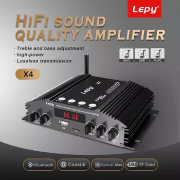 LEPY X4 HIFI 4-канальный Bluetooth 5,0 усилитель мощности, оптическое волокно, коаксиальный вход, 2,1 усилитель звука, двойной выход сабвуфера