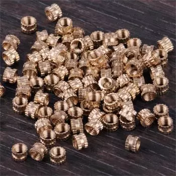 LETAOSK 100 шт. M3x3 латунный цилиндр с накаткой и резьбой, круглая вставка, встроенные гайки, светильники