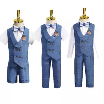 Летнее свадебное платье для маленьких мальчиков, детский костюм для фотосессии в день рождения, Детский костюм из блейзера, школьный детский костюм для представлений