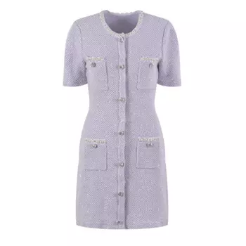 Летнее трикотажное платье, новое облегающее платье, женское однобортное платье знаменитости в стиле ретро, цельное платье с коротким рукавом