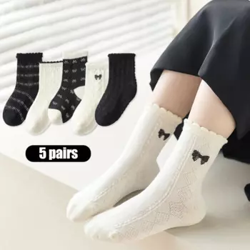 Летние детские носки для девочек, милые мягкие хлопковые носки принцессы с милым бантом, повседневные короткие носки для малышей, для студентов