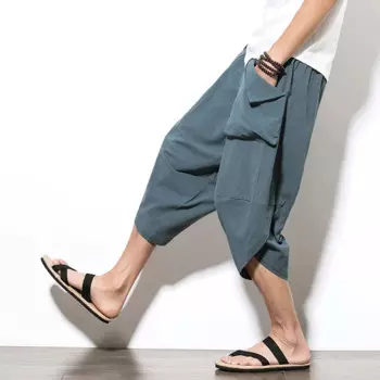 Летние мужские штаны для йоги, льняные Индийские шаровары, свободные штаны для йоги, мешковатые шаровары, беговые джоггеры, повседневные штаны для фитнеса и тренировок, спортивная одежда