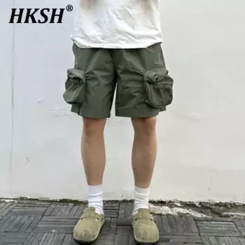 Летние Новые мужские Тактические Водонепроницаемые шорты HKSH с несколькими карманами, Повседневная Свободная уличная одежда, шикарные Капри HK1729