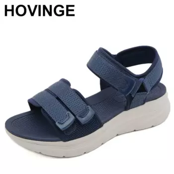 Летние новые сандалии из натуральной кожи, женские спортивные легкие сандалии на плоской подошве, женские пляжные сандалии