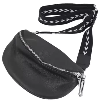 Летние сумки через плечо из мягкой воловьей кожи для женщин, Маленькая женская сумка через плечо из натуральной кожи, Черные нагрудные сумки с широкими лямками для девушек