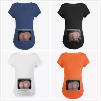 Летние Забавные футболки для беременных с 3D-принтом для младенцев, Одежда для беременных, хлопковые футболки для беременных, размеры