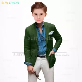 Летний Повседневный льняной блейзер для мальчиков, Детская официальная куртка для школьного вечера и выпускного вечера, аксессуары для дня рождения, приталенные костюмы по индивидуальному заказу