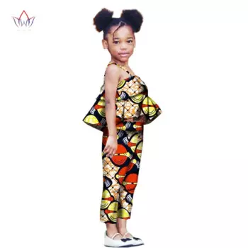 Летняя африканская детская одежда, комплекты для малышей, новый модный топ и брюки для девочек с принтом, вощеные повседневные брюки, свитер, костюмы WYT41