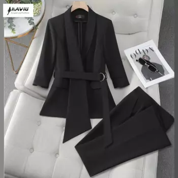 Летняя коллекция NAVIU 2024 года, плиссированная куртка на шнуровке, блестящие и расклешенные брюки, из двух частей, эластичные женские брюки, костюмы, офисная одежда