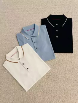 Летняя мужская Минималистичная Удобная деловая футболка-поло BC из тенсела хлопка мужская приталенная футболка с коротким рукавом