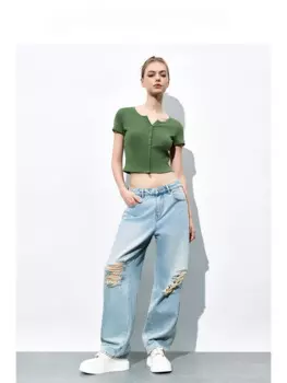 Летняя новая женская модная повседневная облегающая короткая футболка с круглым вырезом и коротким рукавом