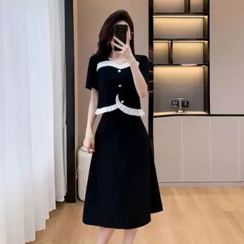 Летняя Новинка 2024, женская одежда UNXX, шикарный стиль, модный комплект из двух предметов с юбкой средней длины, Женский офисный женский костюм, горячая распродажа