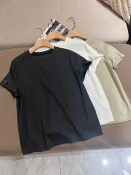 Летняя женская футболка с цепочкой из бисера, дизайнерский топ с коротким рукавом, пуловер с круглым вырезом, топы для женской одежды