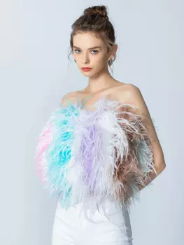 Лето 2022 Корсет Женский,Топы Эстетичные С Перьями,Пушистый Роскошные Топ Корсетного Типа,Вечерний Клубный Топы Для Девушек