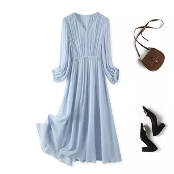 Лето 2024 высококачественное элегантное милое красивое шелковое платье во французском стиле