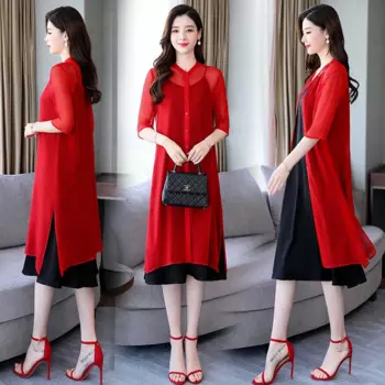 Лето 2218, тонкий солнцезащитный шелковый длинный Однорядный кардиган с рукавом до локтя и разрезом на боку