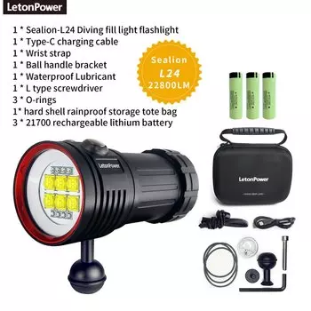 LetonPower Sealion Подводный фонарик 22800 люмен