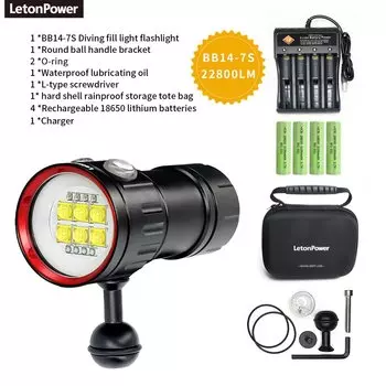 LetonPower светодиодный фонарь для дайвинга 20000 люмен