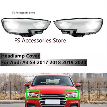 Левая/правая Автомобильная передняя фара, стеклянная крышка для фар, крышка абажура для Audi A3 2017 2018 2019 2020, крышка для фары, оболочка