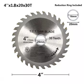 Лезвие для циркулярной пилы по дереву, 4 дюйма, 30T, 40T, диаметр 20 мм