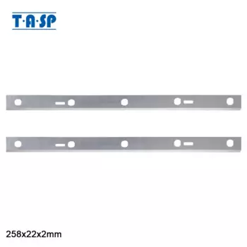 Лезвие строгального станка TASP HSS толщиной 258 x 22 x 2 мм для Scheppach HMS1080 1050 1070 Bernardo PT-250 Kity DRA 260