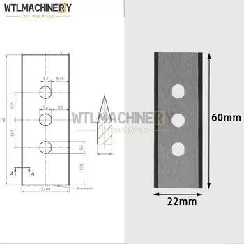 Лезвия для продольной резки WTLMACHINERY, углеродистая сталь, 10 шт.
