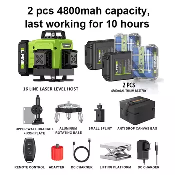 LFINE Nivel Laser Профессиональный лазерный уровень 12/16 линий