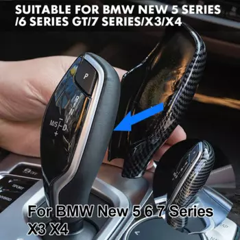 Автомобильная ручка переключения скорости LHD, накладка на головку, отделка из углеродного АБС, для BMW 5, 6, 7 серии GT G32, G30, G11, G12, X3, X4, G01, G02 2016-2021