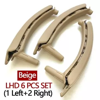 LHD левая и правая внутренняя дверная ручка с кожаным чехлом в сборе для BMW X5 X6 E70 E71 E72 2007-2014