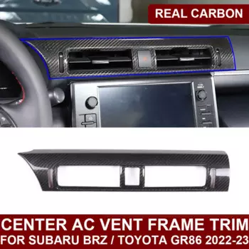LHD RHD Real Dry Carbon Fiber Центральная средняя решетка радиатора переменного тока решетка Выходная рама отделка крышка Наклейка для Toyota GR86 Subaru BRZ 2022-2023