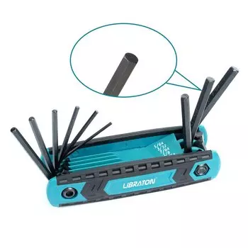 LIBRATON 9 в 1 складной шестигранный ключ из хромованадиевой стали