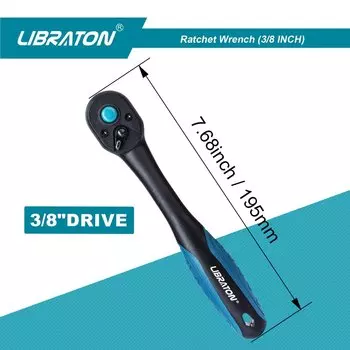 LIBRATON Ключ с храповым механизмом 72 зуба 1/4", 3/8", 1/2"