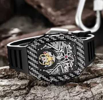 Лидер продаж 2024, новые механические часы в форме бочонка, Водонепроницаемые персонализированные мужские часы с пересекающимися краями