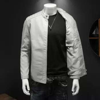 Лидер продаж, белая мужская кожаная куртка мотоцикла Jaqueta De Couro Masculina, верхняя одежда, мужские пальто из искусственной кожи 5XL