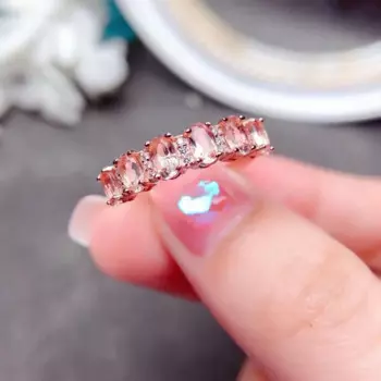 Лидер продаж, Изящные Ювелирные изделия ZECAA в виде морганита, Женское кольцо с натуральным драгоценным камнем морганита 3*3 мм, женское Ювелирное кольцо из морганита